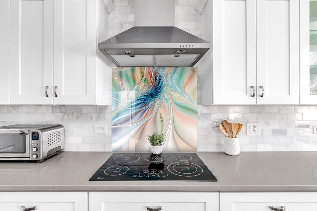 Abstract Tempered Glass Backsplash-BacksplashArtworks