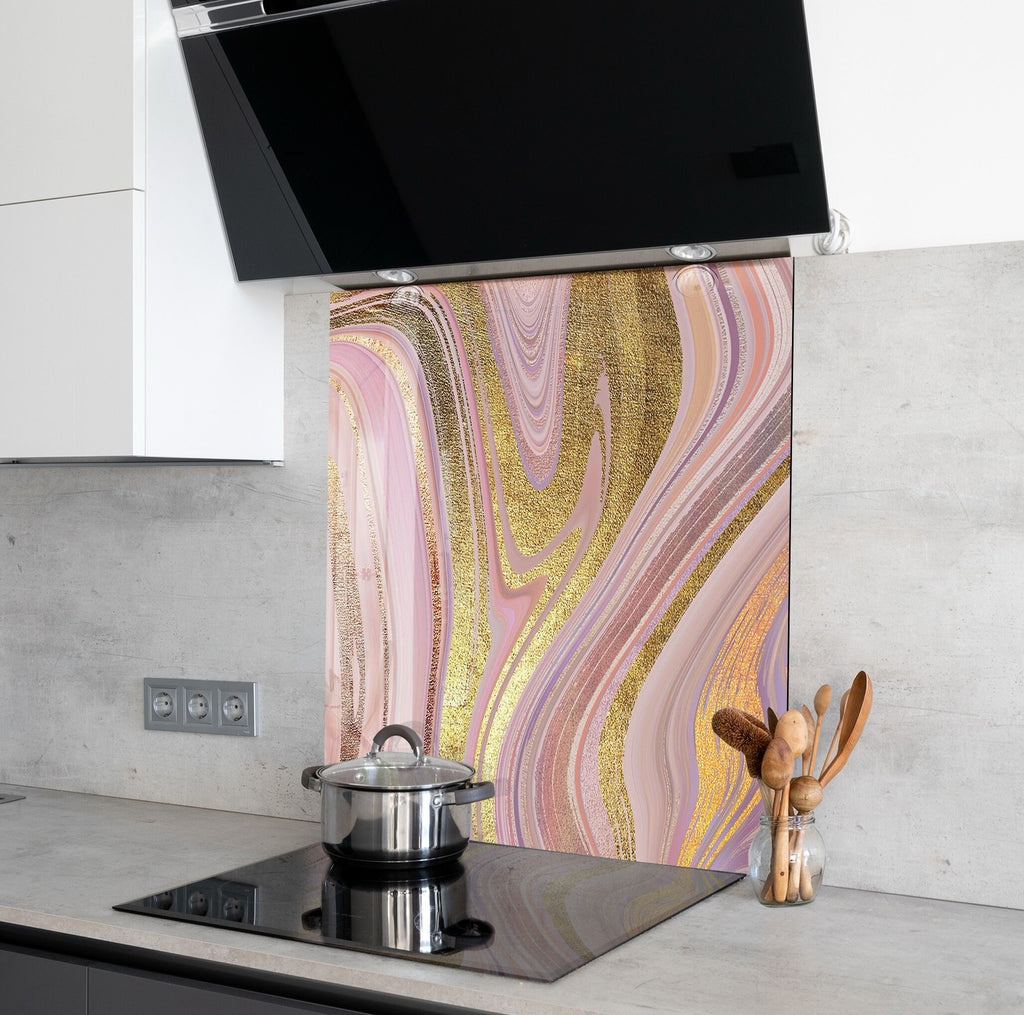 Abstract Tempered Glass Backsplash-BacksplashArtworks