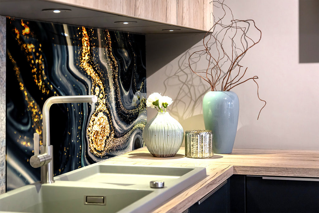 Abstract Tempered Glass Backsplash-BacksplashArtworks