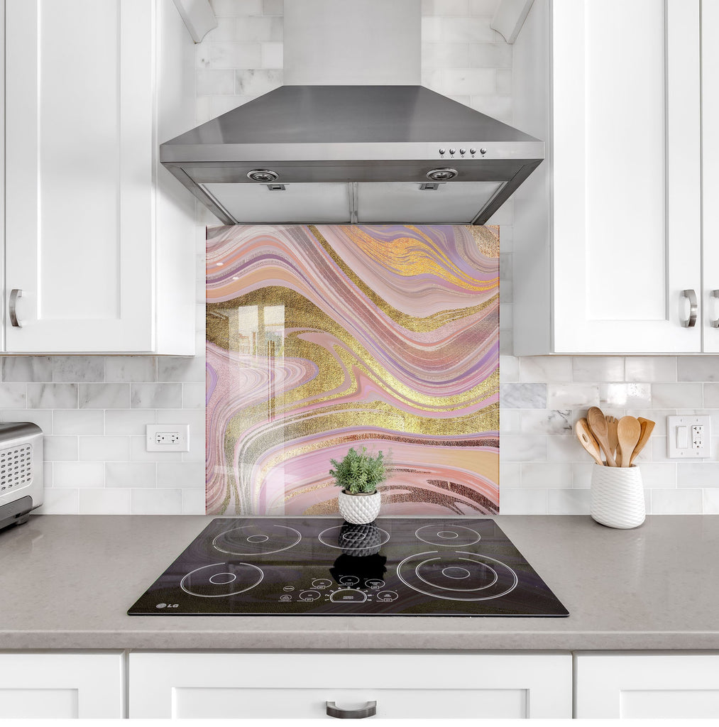Abstract Tempered Glass Backsplash-BacksplashArtworks