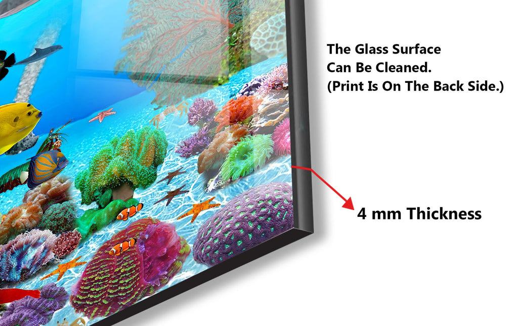 Vibrant Ocean Glass Kitchen Backsplash – Fish & Coral Reef Design-BacksplashArtworks