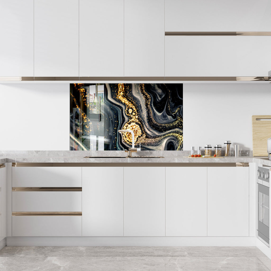 Abstract Tempered Glass Backsplash-BacksplashArtworks