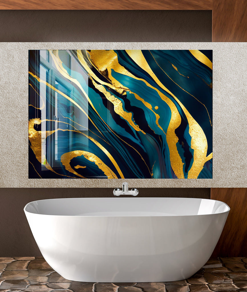 Abstract Tempered Glass Backsplash-BacksplashArtworks