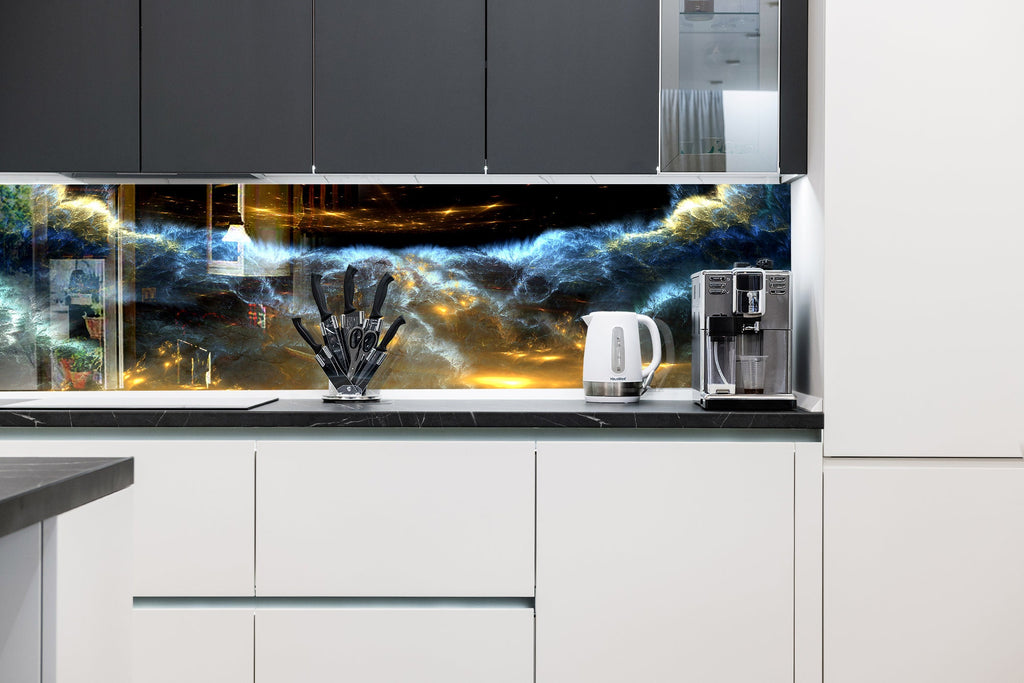 Abstract Tempered Glass Backsplash-BacksplashArtworks