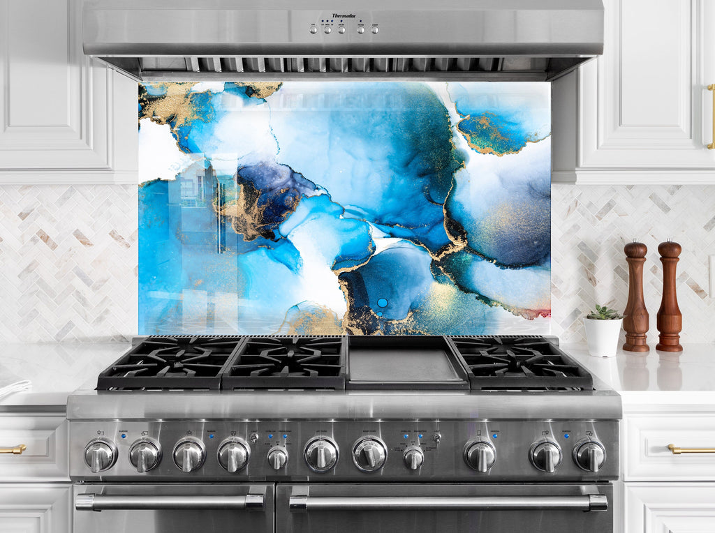 Abstract Tempered Glass Backsplash-BacksplashArtworks