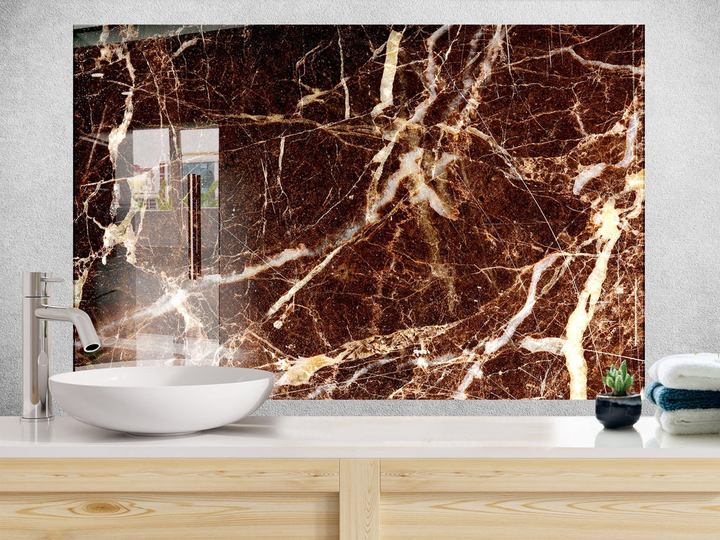 Amber Veins - Glass Kitchen Backsplash-BacksplashArtworks