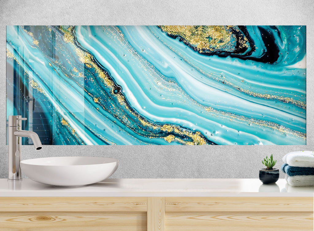 Abstract Tempered Glass Backsplash-BacksplashArtworks