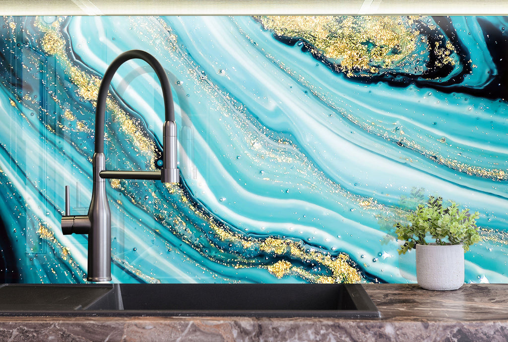 Abstract Tempered Glass Backsplash-BacksplashArtworks