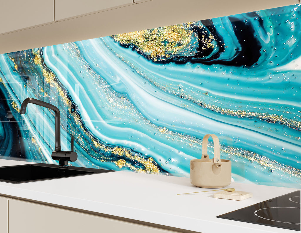 Abstract Tempered Glass Backsplash-BacksplashArtworks