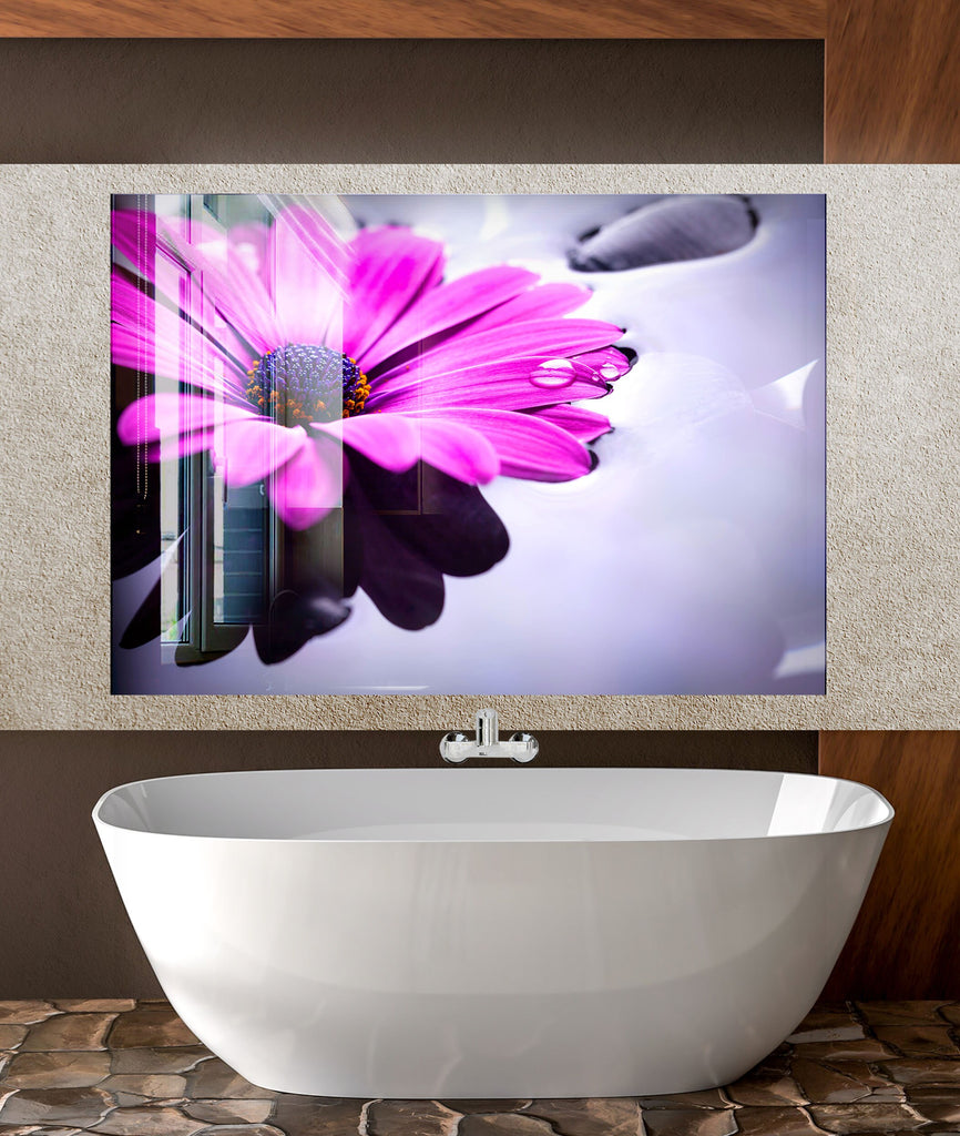 Botanical Floral Tempered Glass Backsplash-BacksplashArtworks
