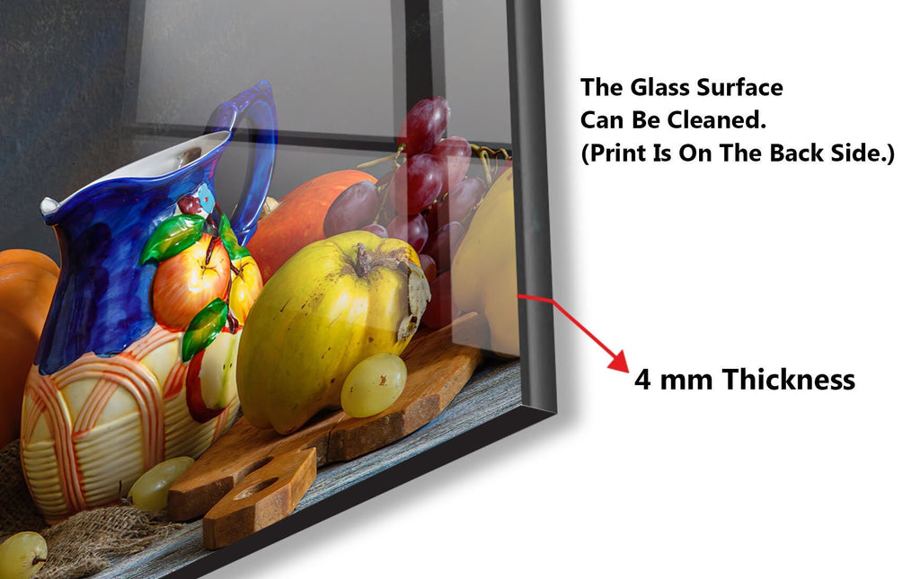 Autumn Harvest Glass Kitchen Backsplash – Vibrant Fruit & Pumpkin Design-BacksplashArtworks