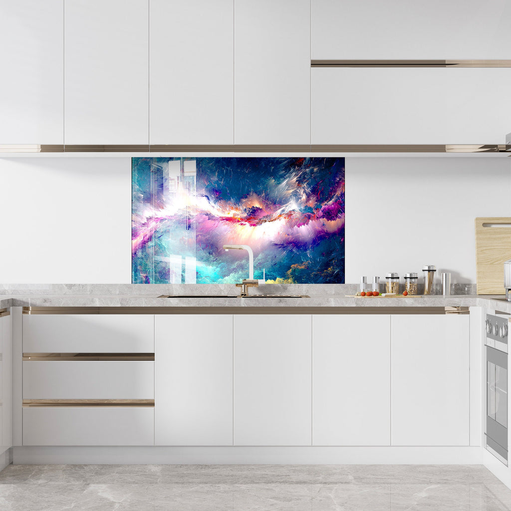 Abstract Tempered Glass Backsplash-BacksplashArtworks