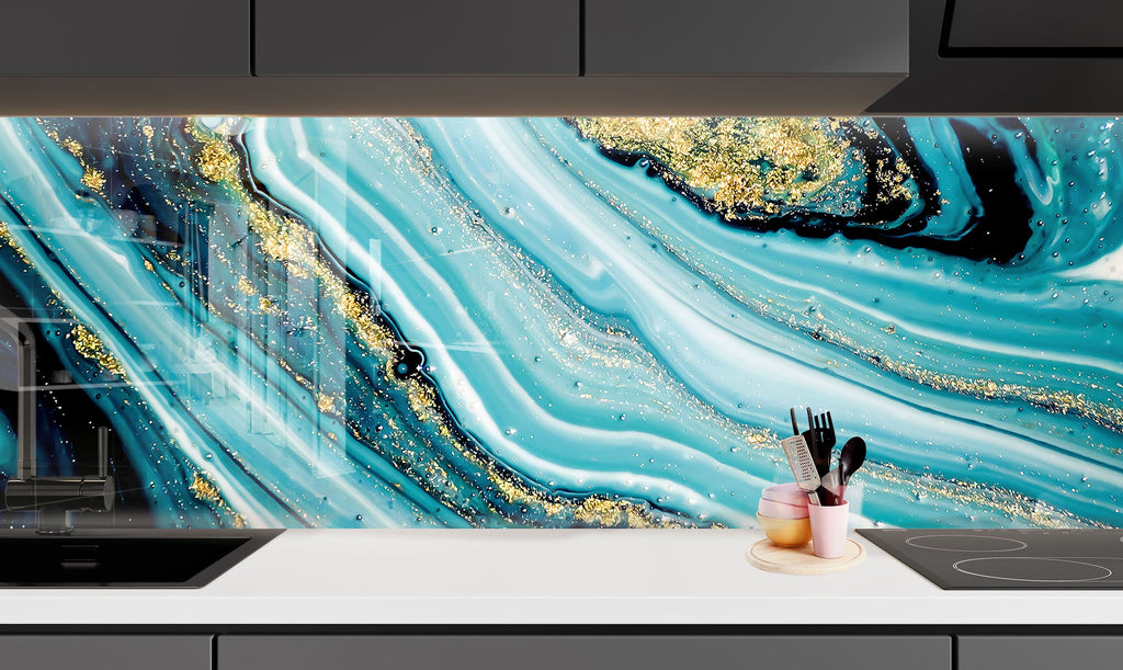 Abstract Tempered Glass Backsplash-BacksplashArtworks