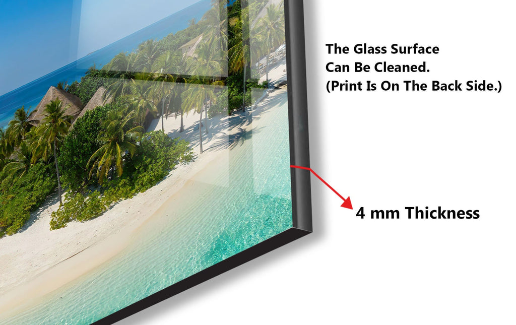Tropical Beach Paradise Wall Art – Tempered Glass Bathroom Backsplash-BacksplashArtworks