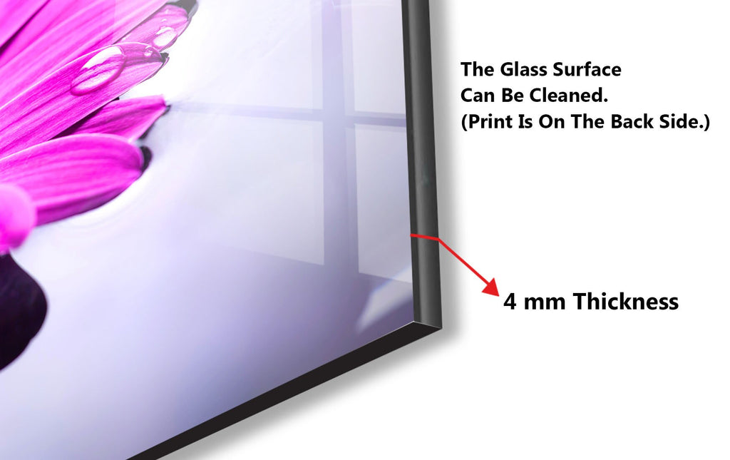 Botanical Floral Tempered Glass Backsplash-BacksplashArtworks