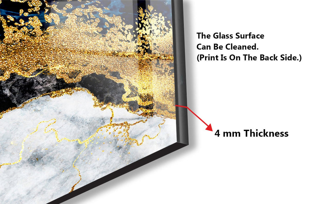 Midnight Gold - Glass Kitchen Backsplash-BacksplashArtworks