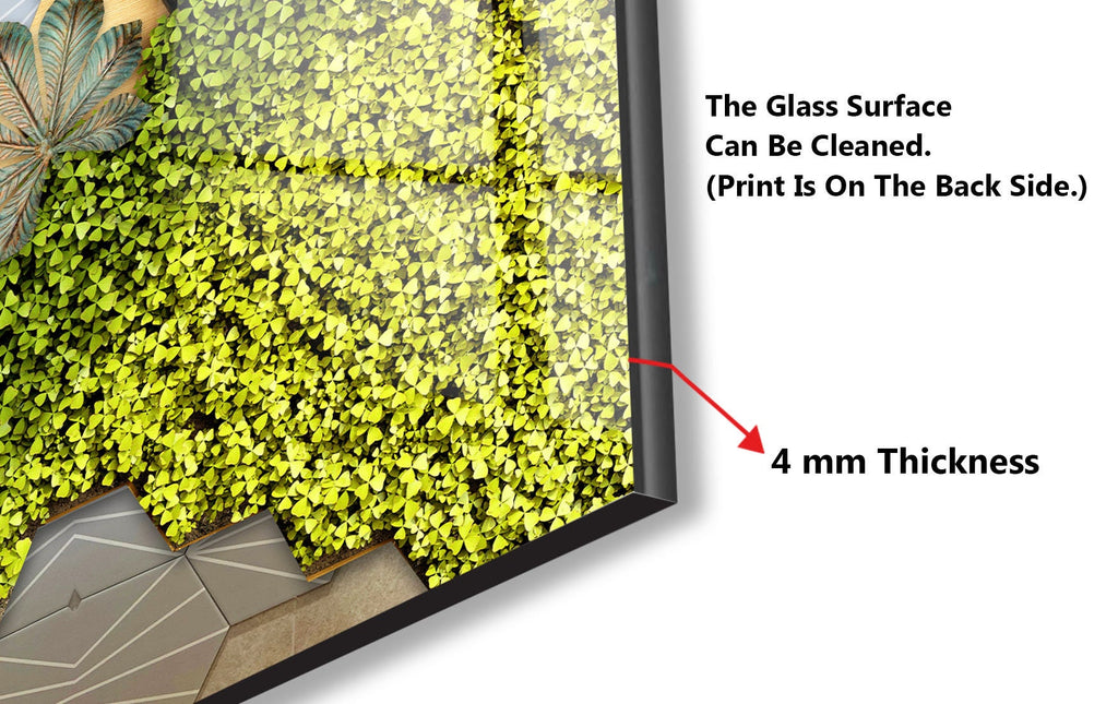Green Nature Tempered Glass Backsplash-BacksplashArtworks