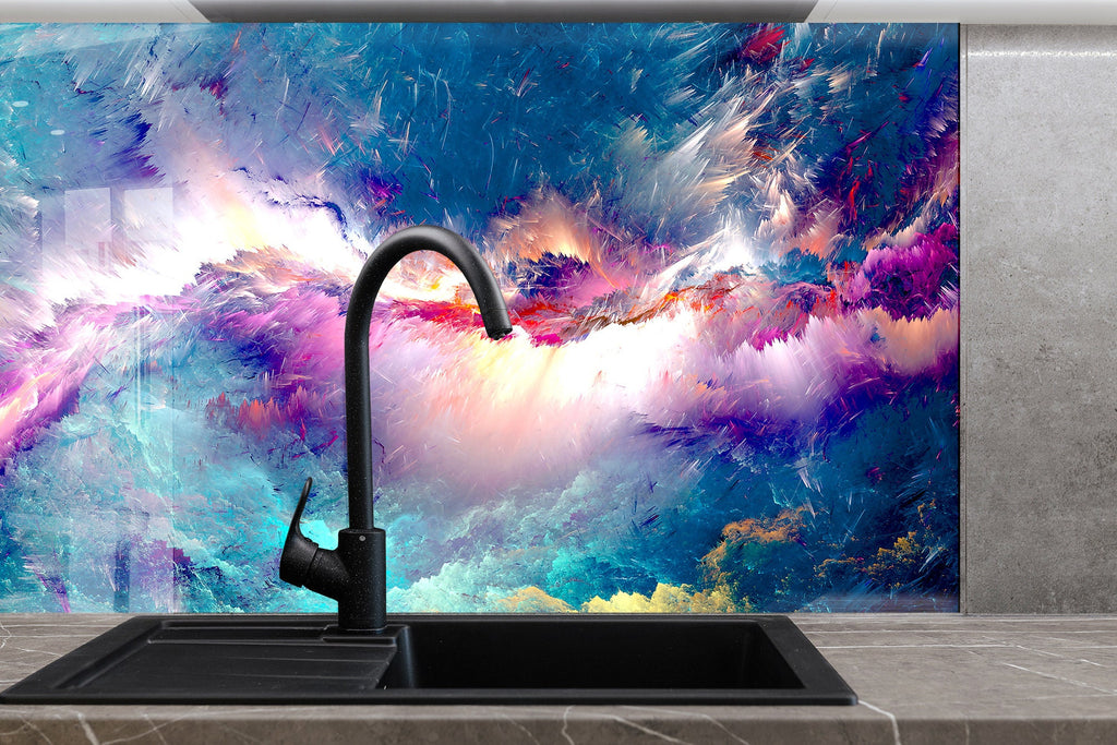 Abstract Tempered Glass Backsplash-BacksplashArtworks