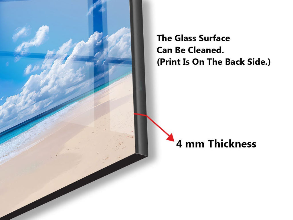 Serene Ocean Beach Wall Art – Tempered Glass Bathroom Backsplash-BacksplashArtworks