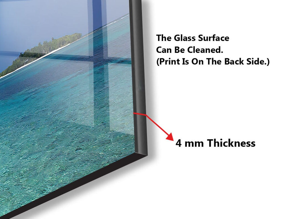 Beauty Tropical Beach Wall Art – Tempered Glass Bathroom Backsplash-BacksplashArtworks