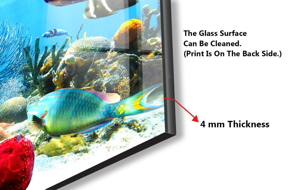 Vibrant Ocean Glass Kitchen Backsplash – Colorful Coral Reef Design-BacksplashArtworks