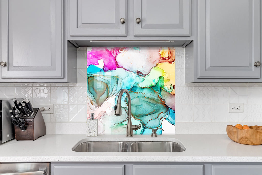 Abstract Tempered Glass Backsplash-BacksplashArtworks