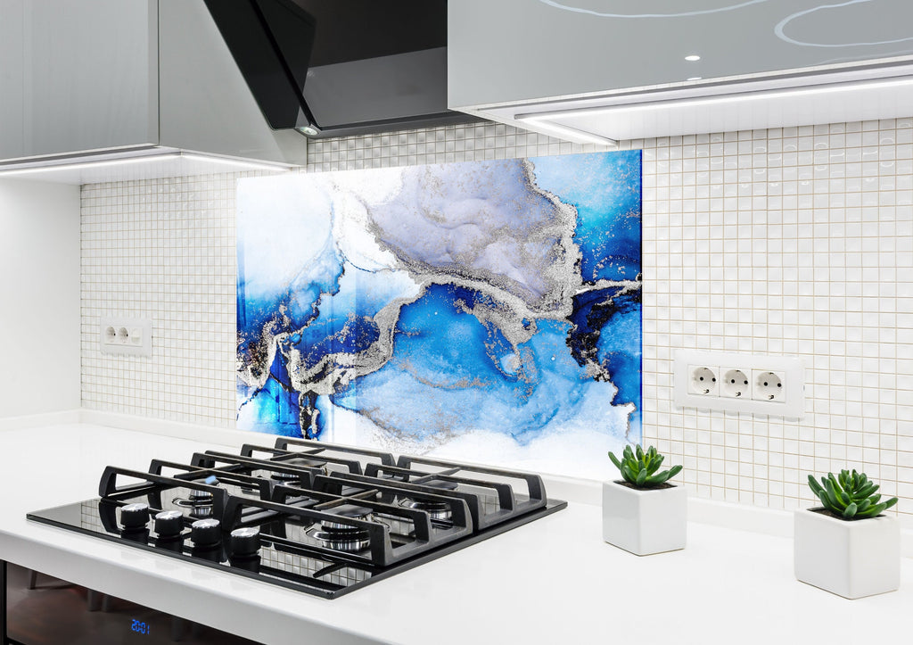 Abstract Tempered Glass Backsplash-BacksplashArtworks