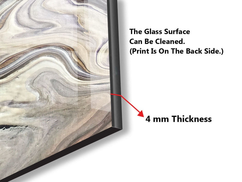 Neutral Swirl Marble - Glass Kitchen Backsplash-BacksplashArtworks