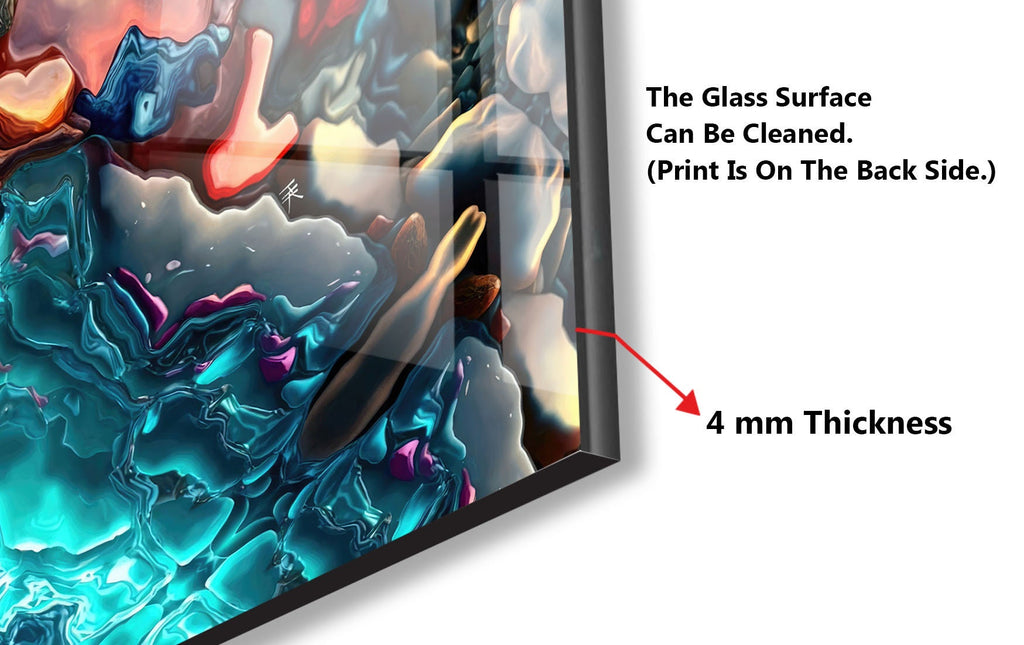 Vibrant & Modern Art - Tempered Glass Kitchen Backsplash-BacksplashArtworks
