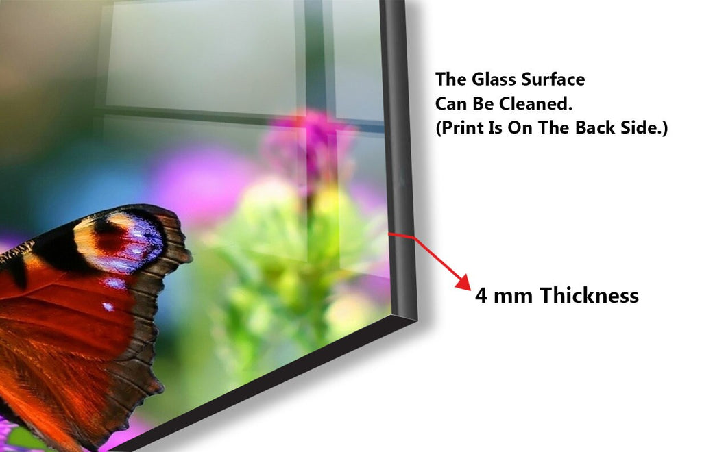 Botanical Floral Tempered Glass Backsplash-BacksplashArtworks
