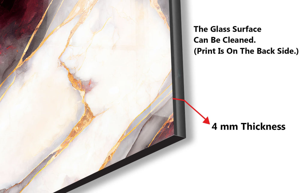 Crimson Gold Marble - Glass Kitchen Backsplash-BacksplashArtworks