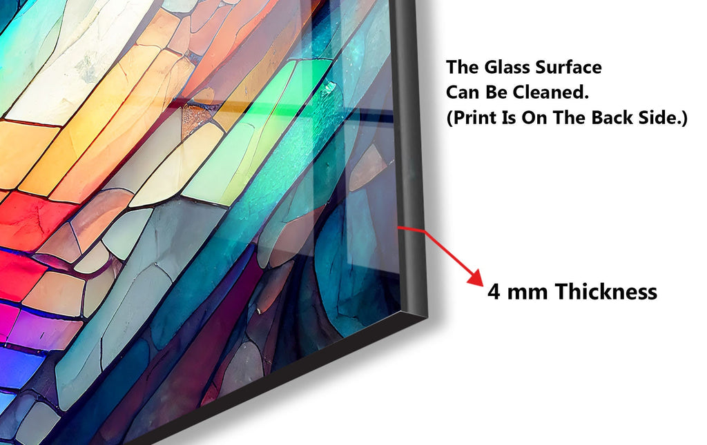 Modern Rainbow Stained - Glass Kitchen Backsplash-BacksplashArtworks