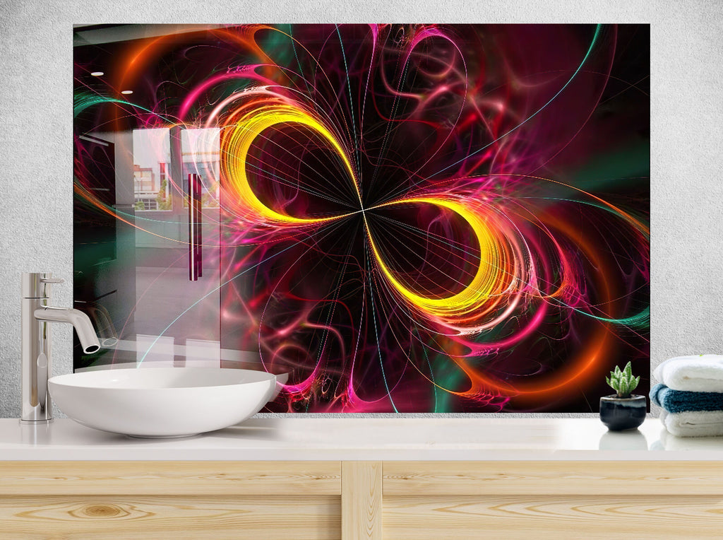 Abstract Tempered Glass Backsplash-BacksplashArtworks