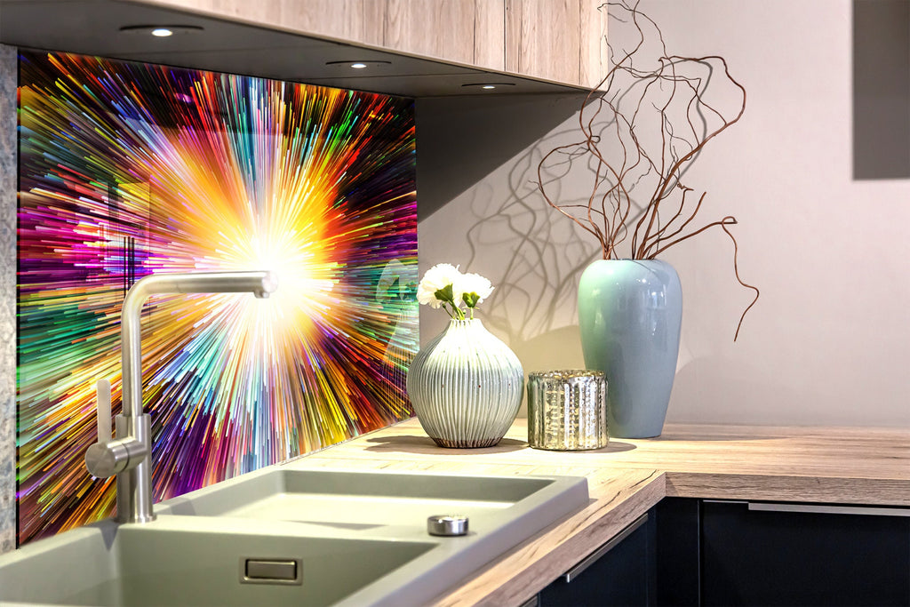 Abstract Tempered Glass Backsplash-BacksplashArtworks