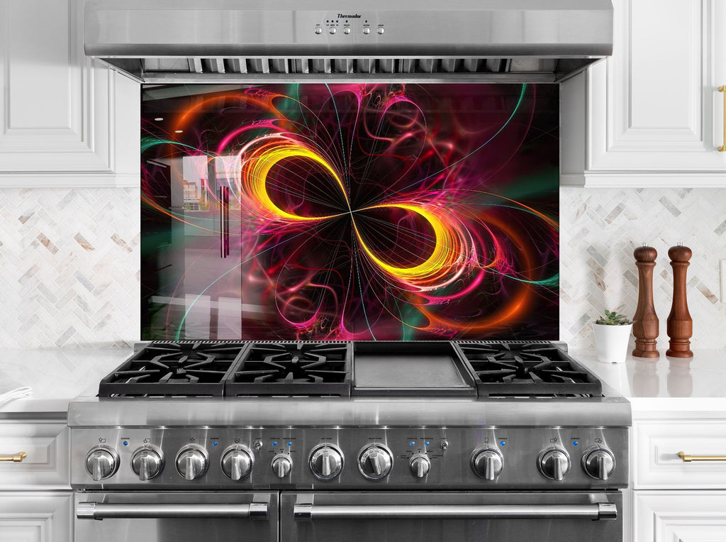 Abstract Tempered Glass Backsplash-BacksplashArtworks