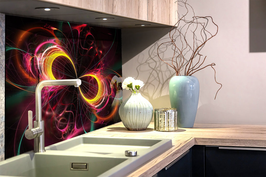 Abstract Tempered Glass Backsplash-BacksplashArtworks