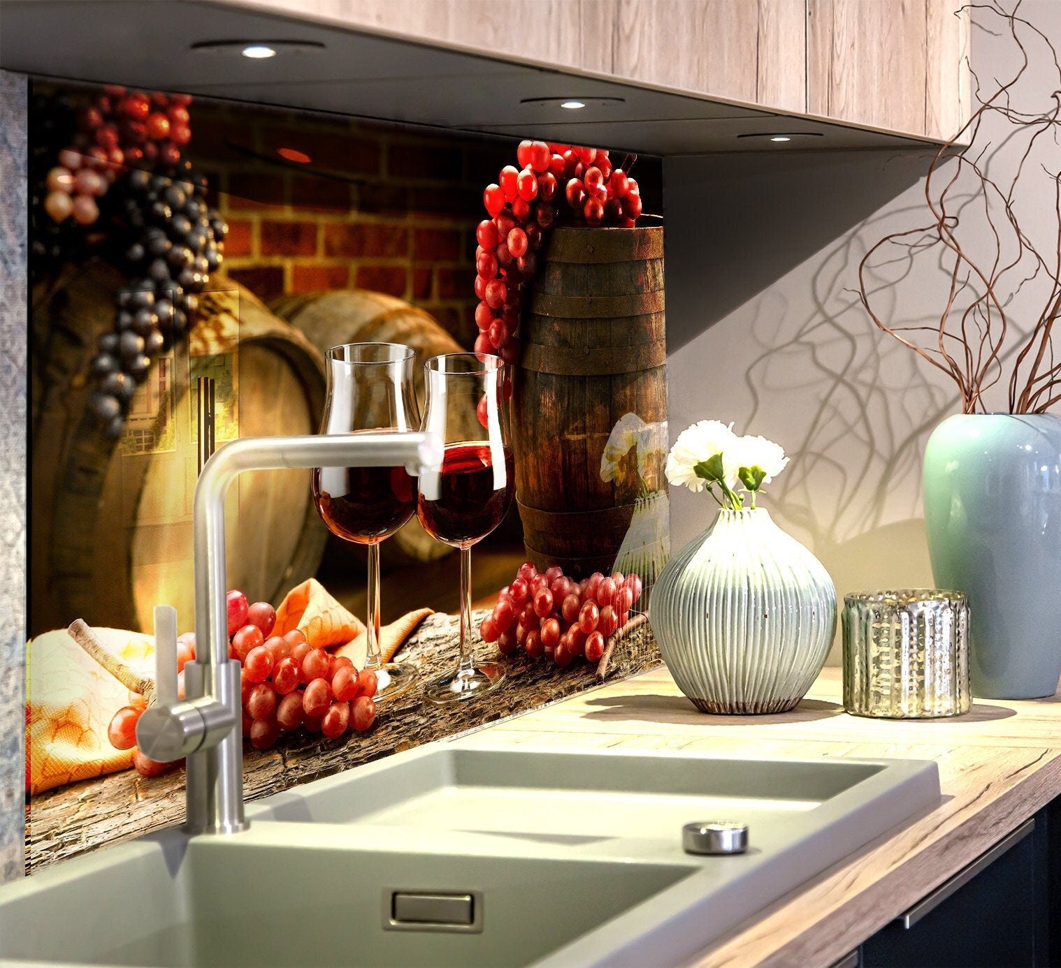 Rustic Wine Grapes Backsplash | Backsplash Artworks – BacksplashArtworks
