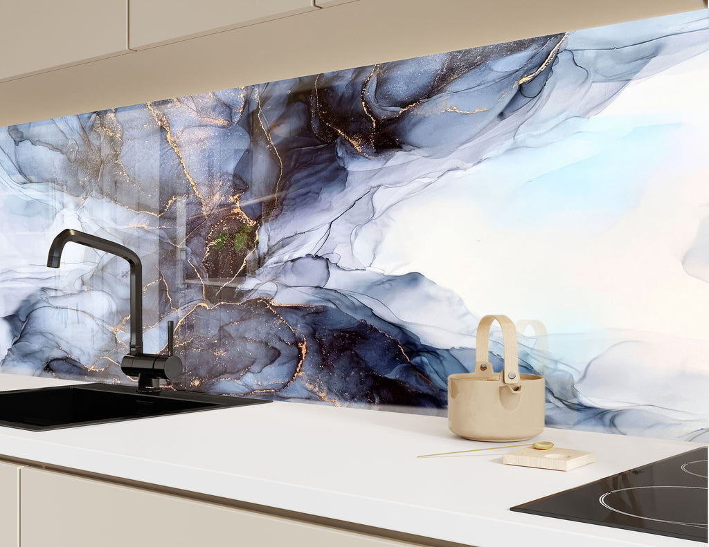 Abstract Tempered Glass Backsplash-BacksplashArtworks