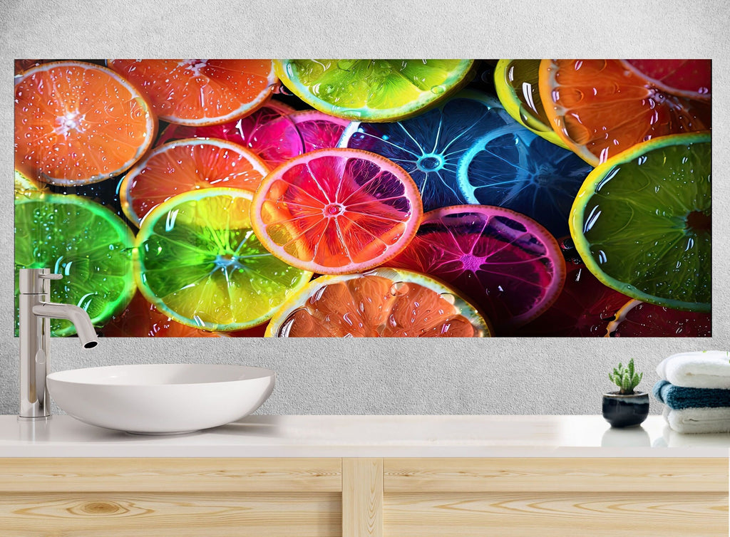 Colorful Citrus Slice Glass Kitchen Backsplash – Vibrant Fruit Design-BacksplashArtworks