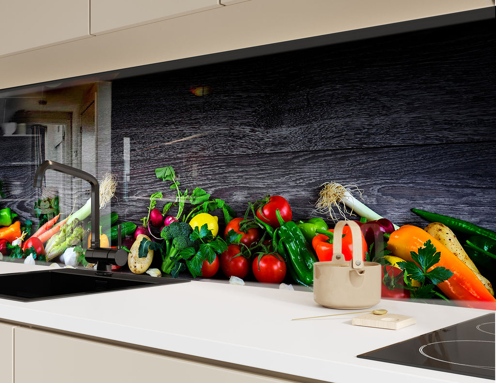Vibrant Fresh Veggie Glass Kitchen Backsplash – Healthy & Colorful Design-BacksplashArtworks