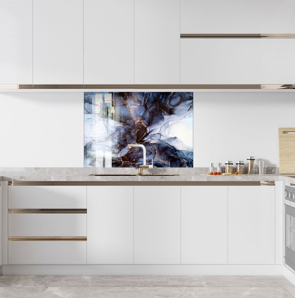 Abstract Tempered Glass Backsplash-BacksplashArtworks