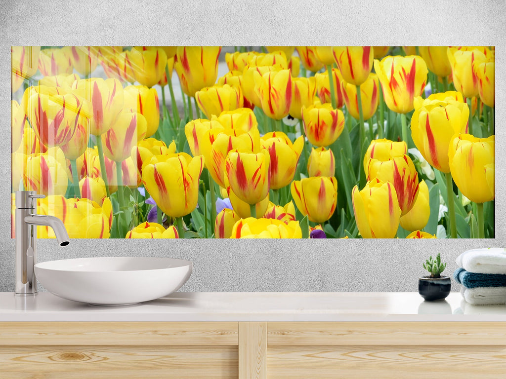 Roses Tempered Glass Backsplash-BacksplashArtworks