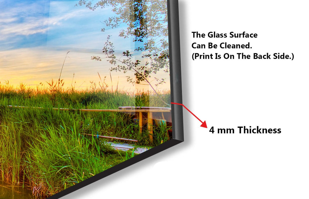 Serene Lake Sunset – Glass Kitchen Backsplash-BacksplashArtworks