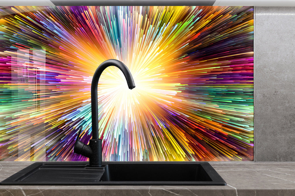 Abstract Tempered Glass Backsplash-BacksplashArtworks