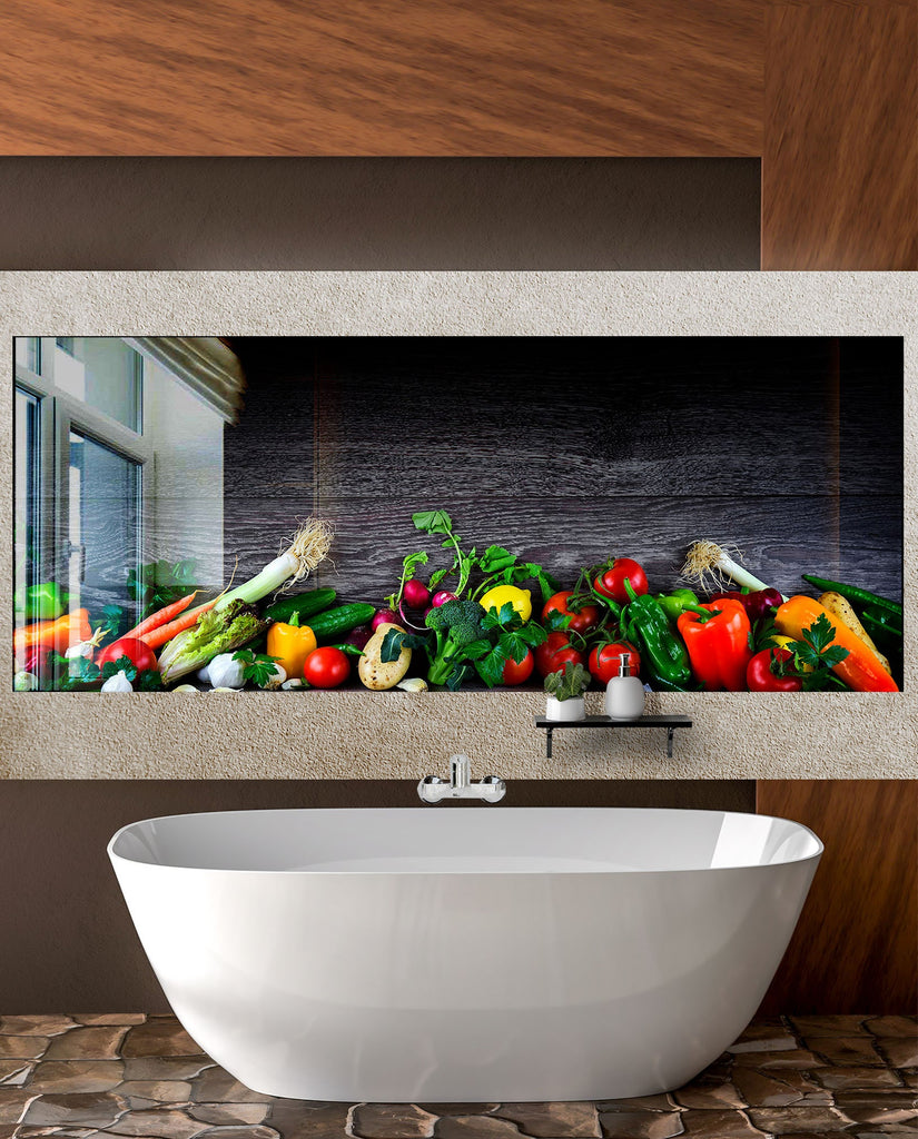 Vibrant Fresh Veggie Glass Kitchen Backsplash – Healthy & Colorful Design-BacksplashArtworks