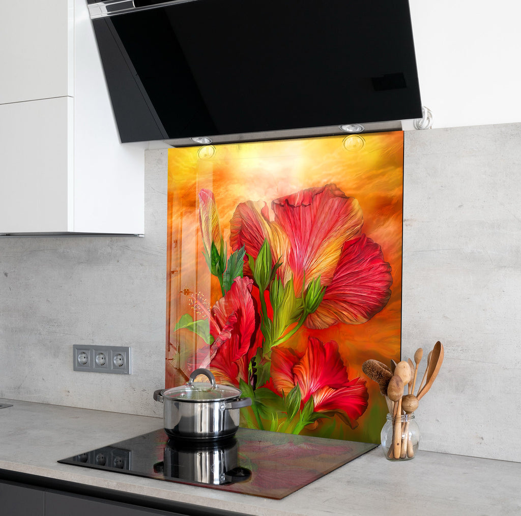 Dandelion Tempered Glass Backsplash-BacksplashArtworks