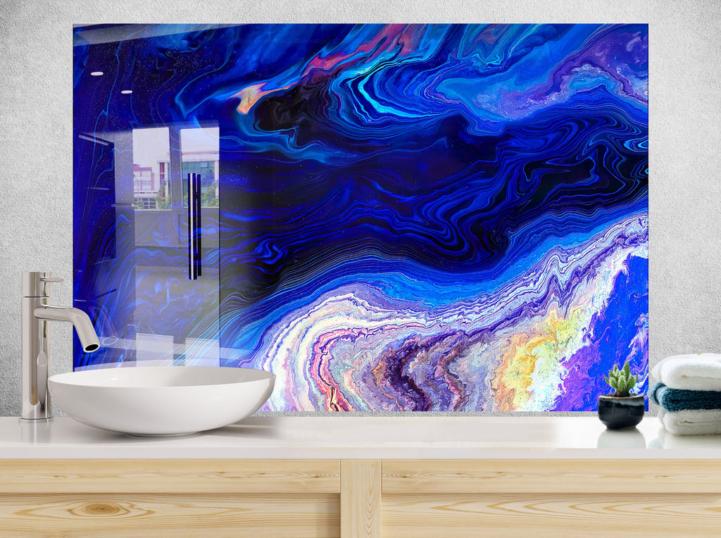 Abstract Tempered Glass Backsplash-BacksplashArtworks