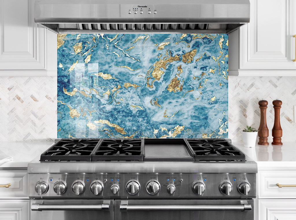 Abstract Tempered Glass Backsplash-BacksplashArtworks