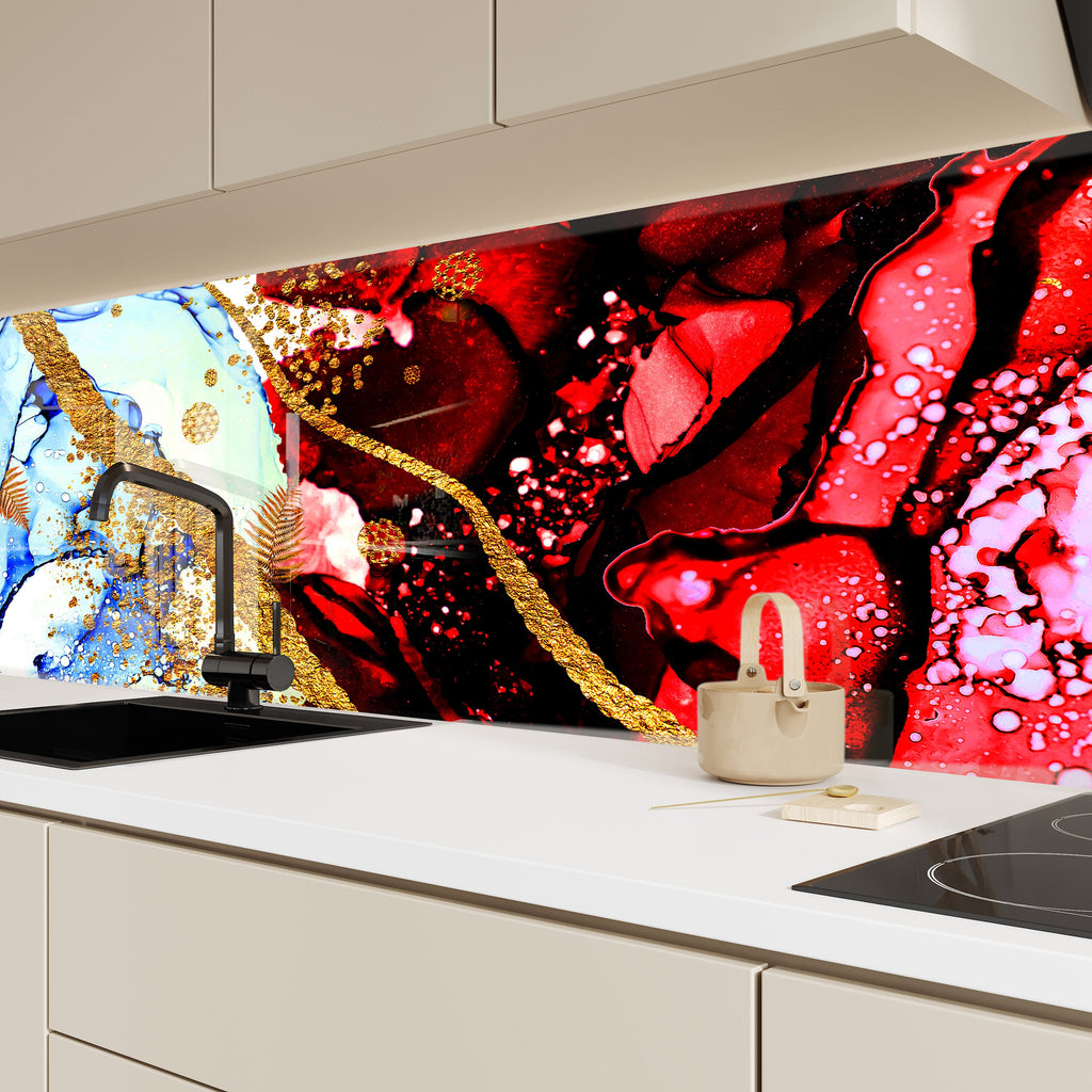Abstract Tempered Glass Backsplash-BacksplashArtworks