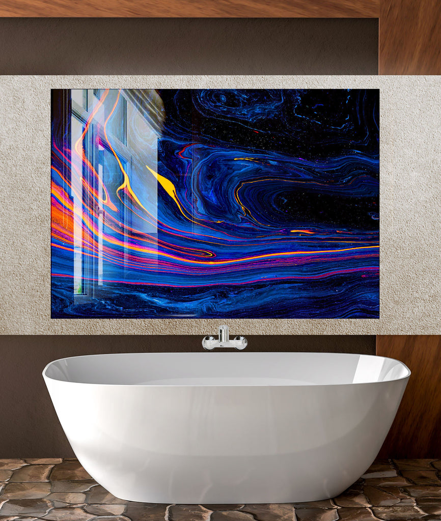 Abstract Tempered Glass Backsplash-BacksplashArtworks